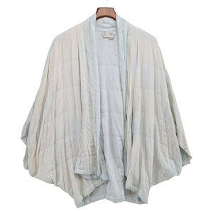 Anthropologie Saturday Sunday Quilted Cardigan Womens Blue Cream Draped Size M/L